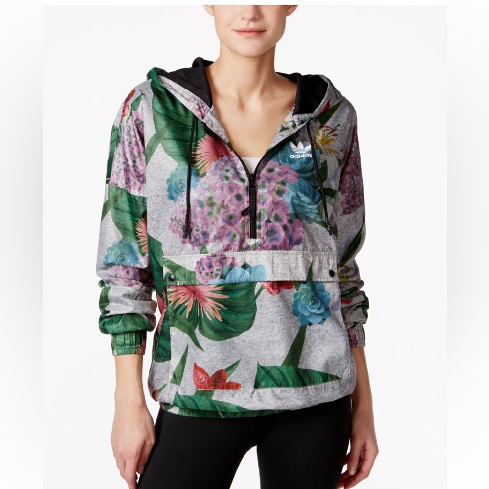 Adidas rare flora 1/4 zip hoodie